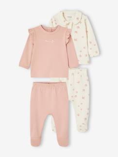 Baby-Pyjama, surpyjama-Set van 2 babypyjama's met vogelmotief van interlock