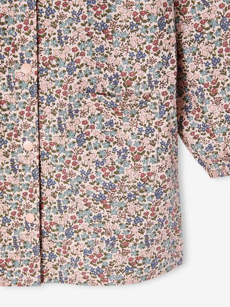 Personaliseerbare schort met ruches 'sweet flowers' voor meisjes roze (poederkleur) - vertbaudet enfant 