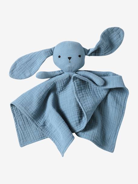 Knuffel van katoengaas met koffertje blauw+okergeel+rozen - vertbaudet enfant 