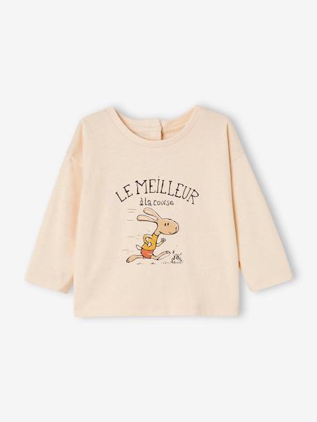 Set T-shirt + fleece broek, voor baby's, personaliseerbaar dennen+karamel - vertbaudet enfant 