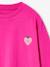 T-shirt Basics motief op de borst meisjes ecru+fuchsia - vertbaudet enfant 