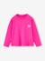 T-shirt Basics motief op de borst meisjes ecru+fuchsia - vertbaudet enfant 