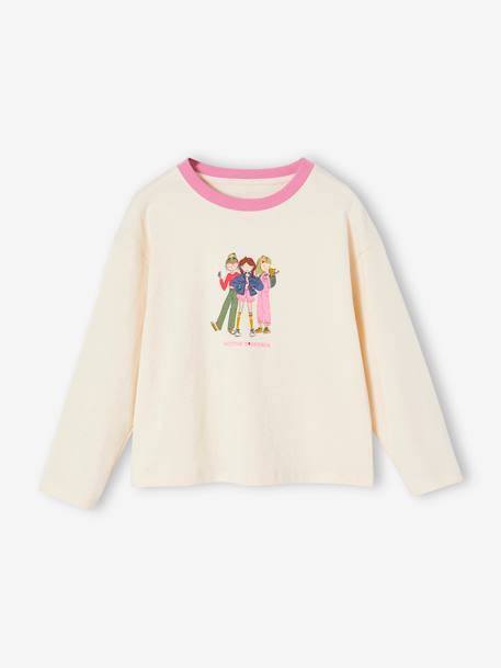 T-shirt muze met lange mouwen meisjes vanille - vertbaudet enfant 