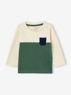 Baby-T-shirt met colorblock baby bio personaliseerbaar