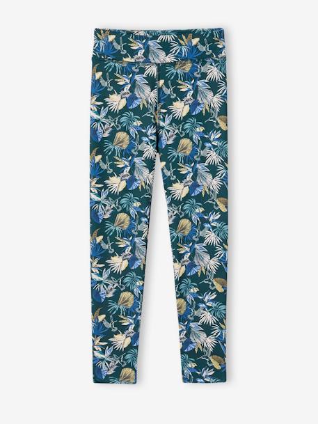 Sportlegging van technisch materiaal exotische bloemenprint groen, bedrukt - vertbaudet enfant 