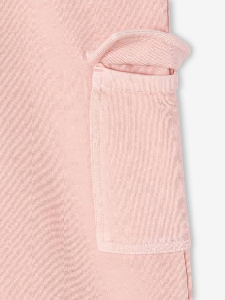 Wijde joggingbroek voor meisjes antraciet+roze (poederkleur) - vertbaudet enfant 