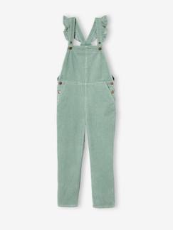 Meisje-Salopet, jumpsuit-Velours meisjestuinbroek met ruches op de bandjes