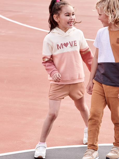 Sportshort voor meisjes DONKER MARINE+roze+terracotta - vertbaudet enfant 