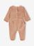 Set van 3 fluwelen babyslaappakjes BASICS cappuccino+kameel+roze (poederkleur) - vertbaudet enfant 