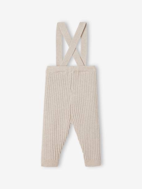 Tricot babylegging met bretels gemêleerd beige - vertbaudet enfant 