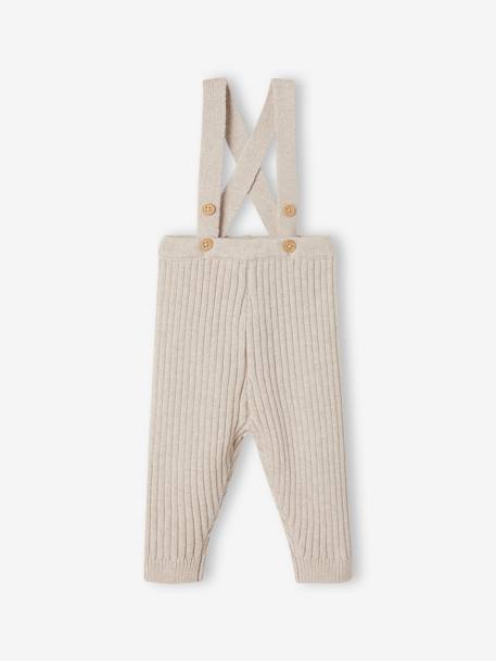 Tricot babylegging met bretels gemêleerd beige - vertbaudet enfant 