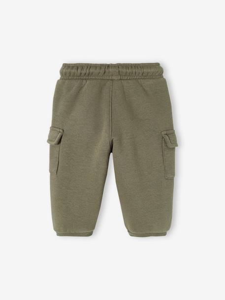 Broek van molton in battle-stijl baby antraciet+beige+kaki - vertbaudet enfant 