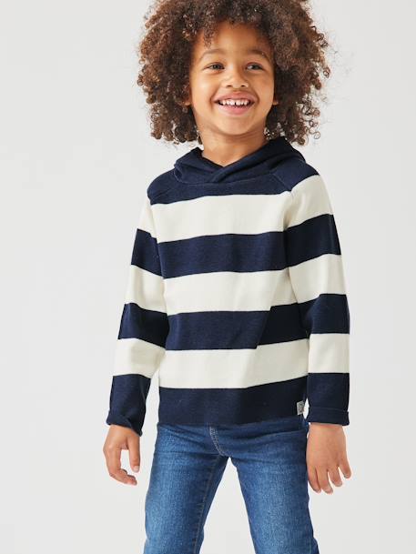 Jongenstrui met capuchon blauw+marineblauw - vertbaudet enfant 