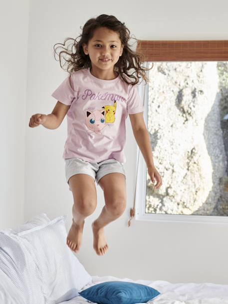 Tweekleurige korte pyjamabroek Pokemon® lavendel - vertbaudet enfant 