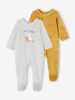 Baby-Pyjama, surpyjama-Set van 2 fluwelen slaappakjes voor baby's hondenthema