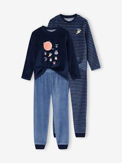 Jongens- Pyjama, surpyjama-Set van 2 "ruimte" fluwelen pyjama's voor jongens