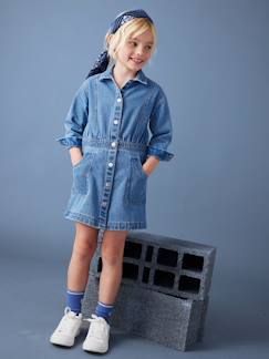 -Denim jurk met knoopsluiting