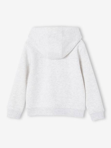 Ritssweater mt capuchon sport BASICS jongens 6400+6530+dennen+gemêleerd wit+zwart - vertbaudet enfant 