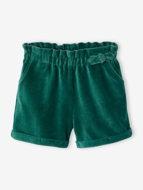 Meisjesset met shirt + fluwelen short groen - vertbaudet enfant 