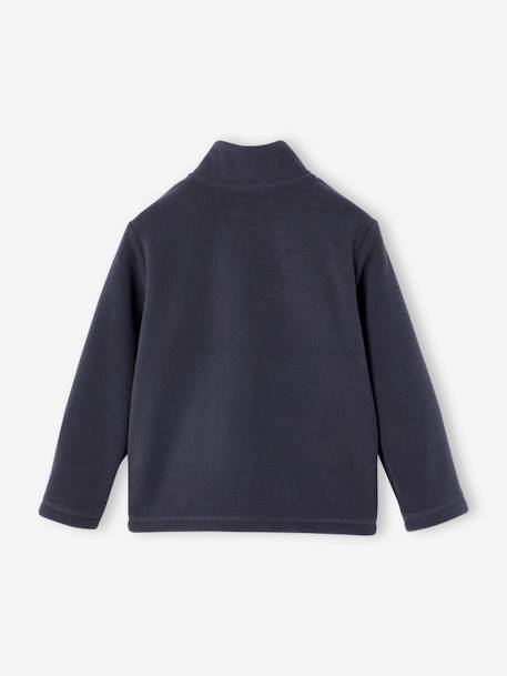 Sweater met ritssluiting voor jongens, in polaire fleece antraciet+grijsblauw - vertbaudet enfant 