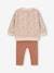 Personaliseerbare sweater + legging + haarband babymeisje beige (poederkleur)+rozenhout - vertbaudet enfant 