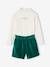 Meisjesset met shirt + fluwelen short groen - vertbaudet enfant 