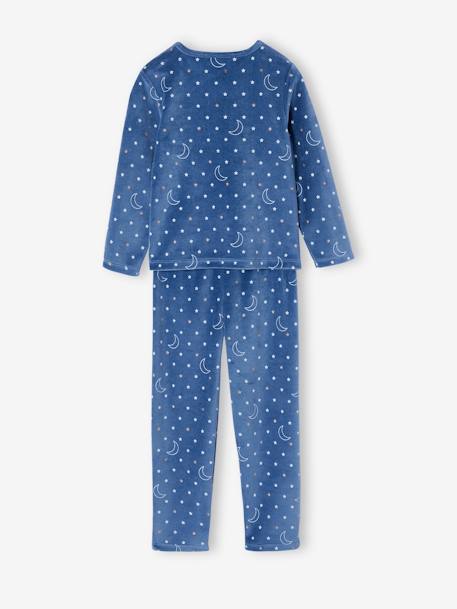 Set van 2 fluwelen pyjama's 'sur mon nuage' voor meisjes blauwgroen - vertbaudet enfant 