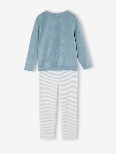 Set van 2 fluwelen pyjama's 'sur mon nuage' voor meisjes blauwgroen - vertbaudet enfant 