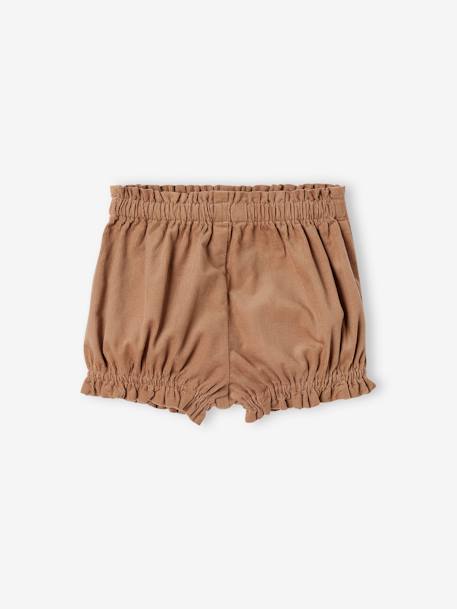 Set met 2 fluwelen shorts cappuccino - vertbaudet enfant 