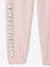 Joggingbroek met sierdetails meisjes van fleece roze (poederkleur) - vertbaudet enfant 