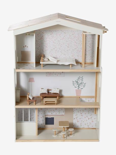 FSC 100% houten poppenhuis wit - vertbaudet enfant 