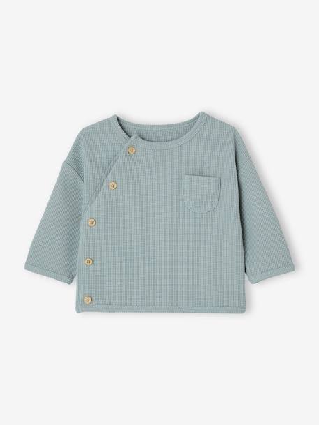 Aanpasbare sweater met honinggraat voor pasgeborenen saliegroen - vertbaudet enfant 