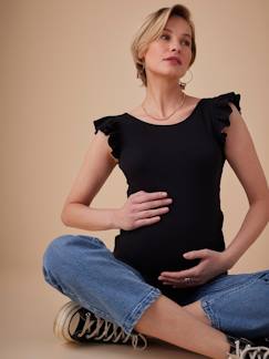 Geribd zwangerschapsshirt met korte mouwen en ruches ENVIE DE FRAISE  - vertbaudet enfant
