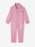 Lange meisjesjumpsuit in garment-dyed stof oudroze - vertbaudet enfant 