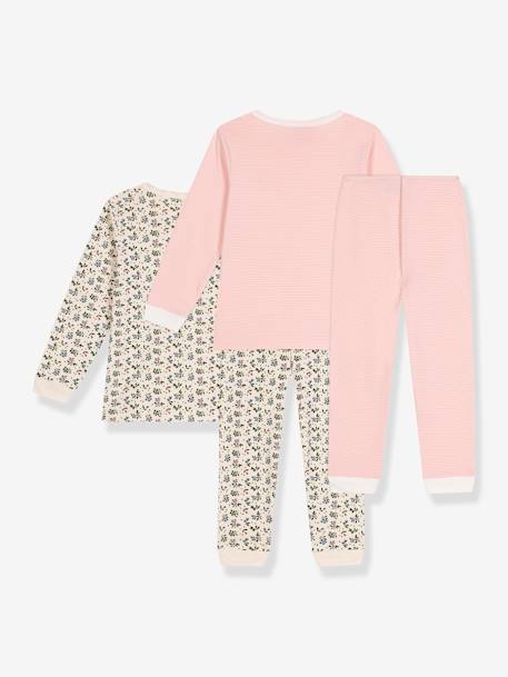 Set van 2 pyjama's PETIT BATEAU rood, gestreept - vertbaudet enfant 