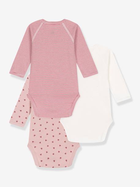 Set van 3 rompertjes met lange mouwen PETIT BATEAU rozenhout - vertbaudet enfant 