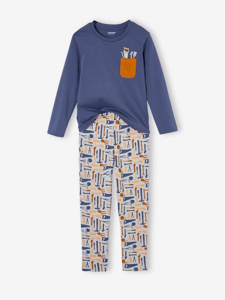 Set van 2 pyjama's 'petit bricoleur' voor jongens gemêleerd grijs - vertbaudet enfant 