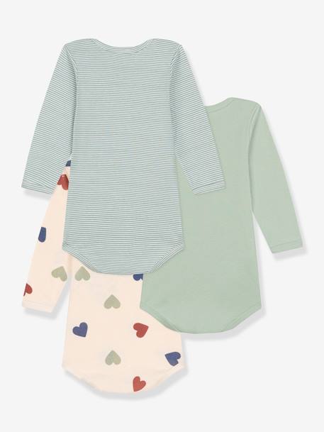 Set van 3 rompers met lange mouwen PETIT BATEAU grijsblauw - vertbaudet enfant 