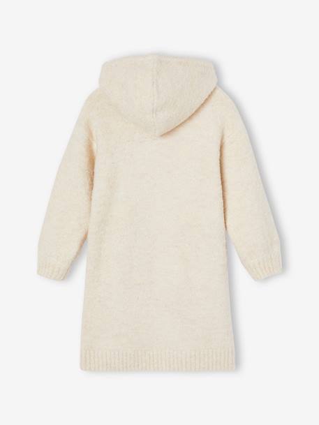 Jurk met capuchon van siertricot ecru - vertbaudet enfant 