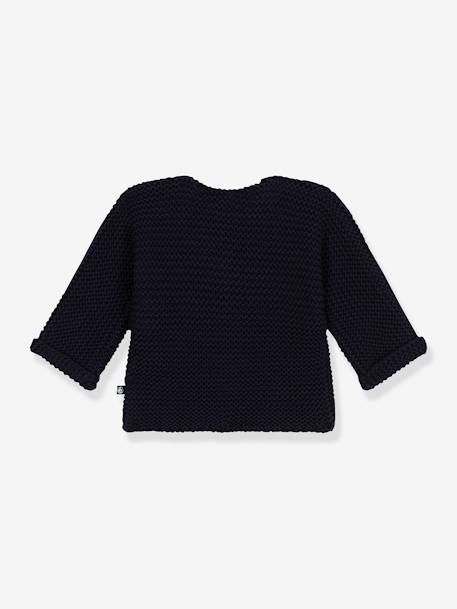 Cardigan baby geribbeld tricot van biologisch katoen PETIT BATEAU blauw - vertbaudet enfant 