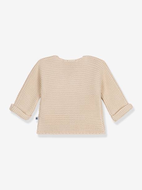 Cardigan baby geribbeld tricot van biologisch katoen PETIT BATEAU beige - vertbaudet enfant 