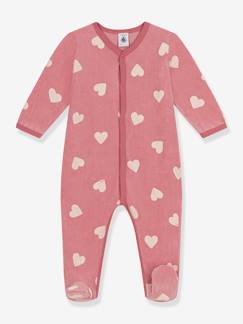 -Fluwelen babypyjama met hartjesprint PETIT BATEAU