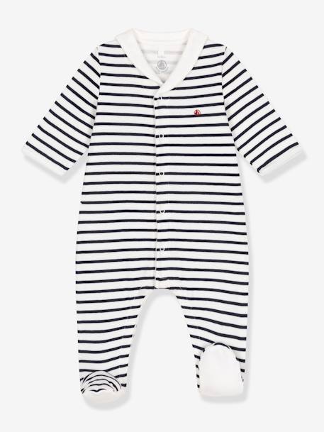 Pyjama in tubique PETIT BATEAU marineblauw, gestreept - vertbaudet enfant 