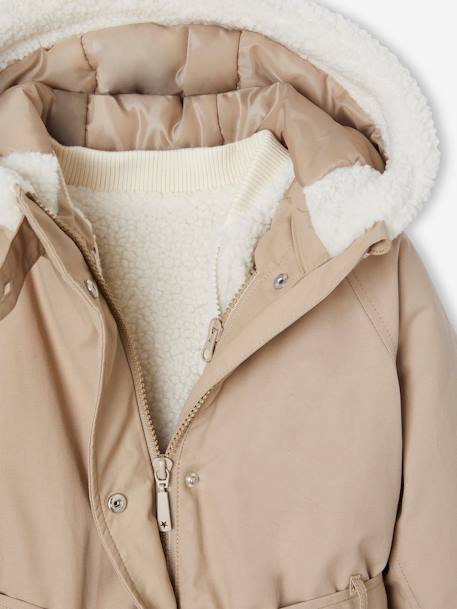 3-in-1 parka met capuchon meisje: taupe - vertbaudet enfant 