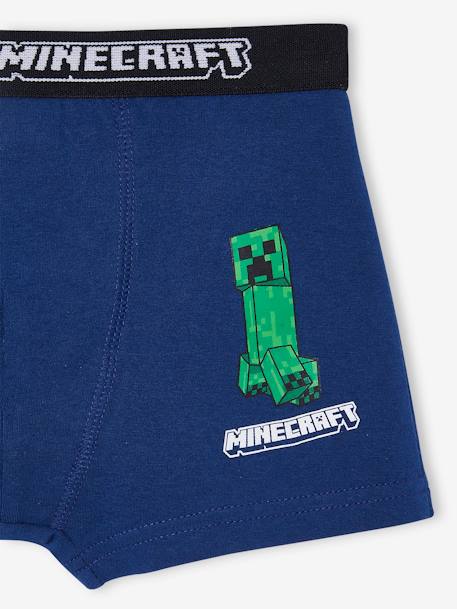 Set van 3 Minecraft® boxershorts voor jongens marineblauw - vertbaudet enfant 