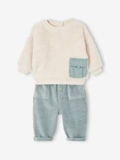 Baby-Babyset-Babyset pluche sweater + fluwelen broek