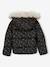 Donsjack met capuchon voor meisjes met fleece voering antraciet+goud - vertbaudet enfant 