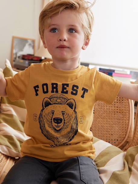 Set van 3 T-shirts met korte mouwen jongens ecru+geel+groenblauw - vertbaudet enfant 