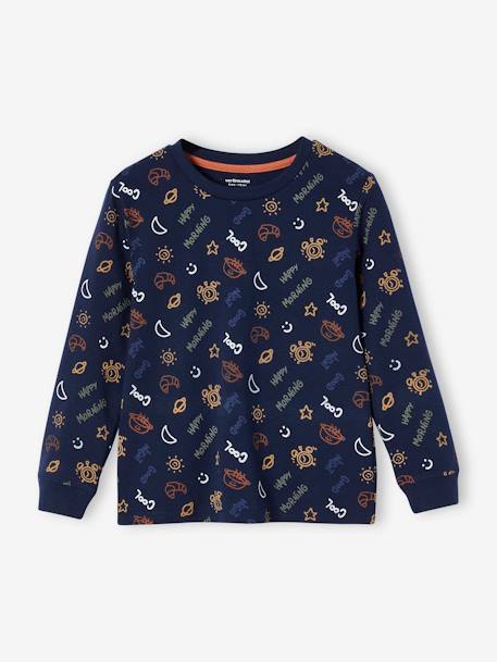 Jongenspyjama 'Good night' met glow-in-the-dark motieven van jersey marineblauw - vertbaudet enfant 