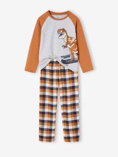 Jongens-Pyjama dino flanel ruitjes jongens